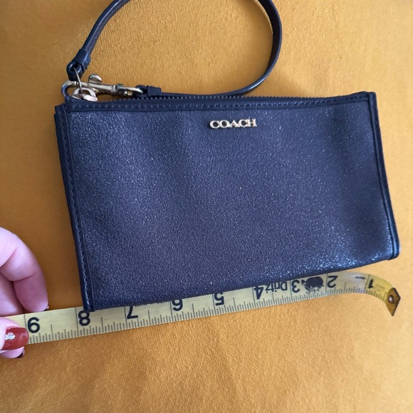 Coach Glitter Sparkle Wristlet Wallet Black - Picture 8 of 13